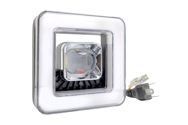 Universal Square Led Extralight 20w Red Demon Eye 4 Functions 1 Pc
