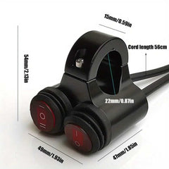 1 Pc Double Switch Combination with Handlebar Dual Button CNC Metal Motorcycle Handle Switch For Motorcycle, Scotty