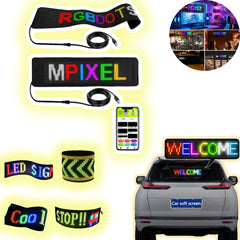 1 Pc Matrix Panel Car LED Display Flexible Screen Art Interactive Digital Frame Bluetooth APP & Remote Controlled Emoji Screen