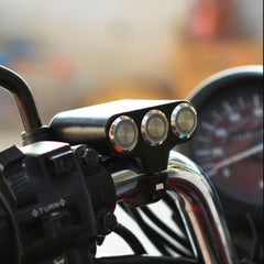 1 Pc Motorcycle 3in1 Handlebar Metal Switch Adjustable Mount Button Waterproof ON-OFF Buttons For Headlight With Blue Color Led Function