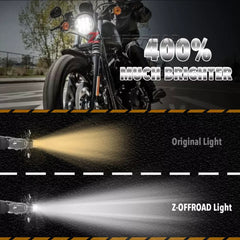 1 Pc Universal 5.75 Round Alien Eye Harlay Style Headlights With DRL & Indicator For Bikes And Cars