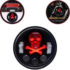 1 Pc Universal 5.75 Round Skull Headlights With RGB Function For Bikes And Cars