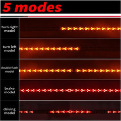 1 Pc Universal 60 Inch Jeep Flexible Tail light Strip With Flowing Turn Signals Led Function