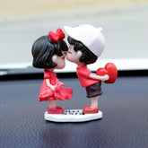 1 Pc Universal Cute Romantic Kissing Couple Character Decoration Accessories For Car