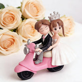 1 Pc Universal Cute Romantic Couple Sitting On The Scooter Character Decoration Accessories For Car