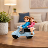 1 Pc Universal Cute Romantic Couple Sitting On The Scooter Character Decoration Accessories For Car