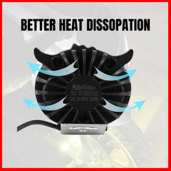 1 Pc Motodafish Economy Series 2 SMD Owl Shape Black Plastic Body Spotlight Headlight Lens Yellow-White Beam Fog Lights