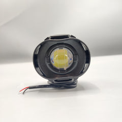 1 Pc Universal Economy Series Single Lens Round Shape Plastic Body Spotlight Headlight Lens Yellow-White Beam Fog Lights