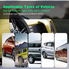 1 Pc Universal TPMS Tire Pressure Monitoring System With Parking Solar Charging LCD Display Screen 4 Tyre Pressure Sensors