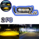 2 Pcs Set HJG 3 Lens Metal body Projector Light Yellow - White Beam Fog Lights