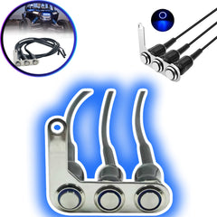 1 Pc Motorcycle 3in1 Switch Handlebar Adjustable Mount Waterproof Switches ON-OFF Buttons For Headlight With Led Function