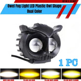 1 Pc Motodafish Economy Series 2 SMD Owl Shape Black Plastic Body Spotlight Headlight Lens Yellow-White Beam Fog Lights