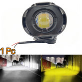 1 Pc Universal Economy Series Single Lens Round Shape Plastic Body Spotlight Headlight Lens Yellow-White Beam Fog Lights