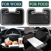 1 Pc Universal Portable Car Steering Wheel Desk Table, Multi-function Steering Wheel Double-sided Trays In ABS Material
