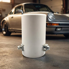 1 Pc Universal White Coated Car Exhaust Tip In Premium Quality (Medium)