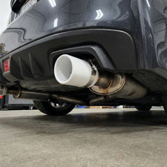 1 Pc Universal White Coated Car Exhaust Tip In Premium Quality (Medium)