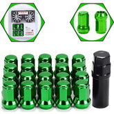 20 Pc Set Universal Spline 1.5 Lug Nut For Cars In Premium Quality (Green)