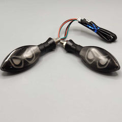 2 Pcs Set Motorbike Devil Eye Style LED Turn Signal Indicators (Red/Yellow)