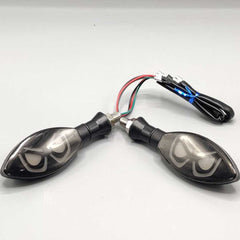 2 Pcs Set Motorbike Devil Eye Style LED Turn Signal Indicators (Red/Yellow)
