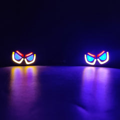 2 Pcs Set Motorbike Devil Eye Style LED Turn Signal Indicators (Blue/Yellow)