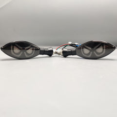 2 Pcs Set Motorbike Devil Eye Style LED Turn Signal Indicators (Blue/Yellow)