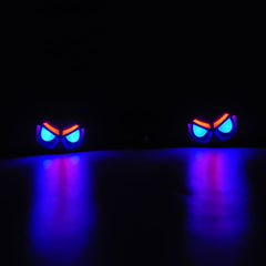 2 Pcs Set Motorbike Devil Eye Style LED Turn Signal Indicators (Blue/Yellow)