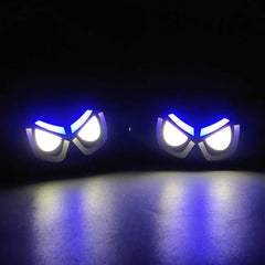 2 Pcs Set Motorbike Devil Eye Style LED Turn Signal Indicators (White/Yellow)