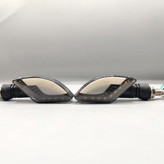 2 Pcs Set Motorbike Lava Eye Style LED Turn Signal Indicators (White/Yellow)