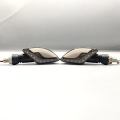 2 Pcs Set Motorbike Lava Eye Style LED Turn Signal Indicators (Blue/Yellow)