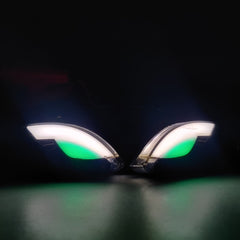 2 Pcs Set Motorbike Lava Eye Style LED Turn Signal Indicators (White/Yellow)