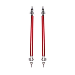2 Pcs Set Universal Adjustable Red Bumper Splitter Lip Spoiler Support Canard Rod For Cars (Medium)