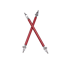 2 Pcs Set Universal Adjustable Red Bumper Splitter Lip Spoiler Support Canard Rod For Cars (Medium)