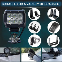 2 Pcs Set Universal Car Light Bar Bonnet Bracket Stainless Steel Mounting Bracket Holder Stand Adjustable