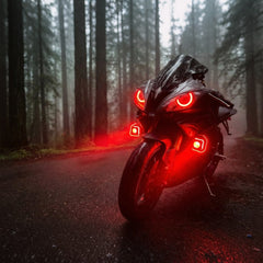 2 Pcs Set Universal HJG Single SMD Economy Series Fog Light Dual Color With Devil Eye Function in Metal Body