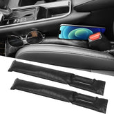 2 Pcs Set Universal Car Interior PU Leather Gap Filler Black Car Inner Seat Filler, Handbrake Gap Filler