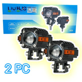 2 Pc Set HJG Hazard Series Fog Light Single Lens 40W Orange Hazard DRL Fog light Ultra Wide Dual Colour Fog Light