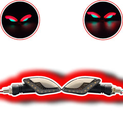2 Pcs Set Motorbike Lava Eye Style LED Turn Signal Indicators (Red/Yellow)