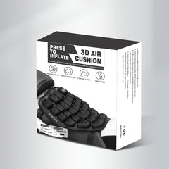 3D Air Cushion Motorcycle Seat Pad Press to Inflate Waterproof Airbag Cushion Pad Black