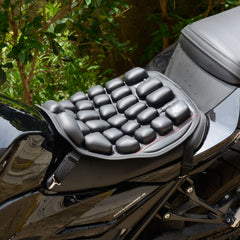 3D Air Cushion Motorcycle Seat Pad Press to Inflate Waterproof Airbag Cushion Pad Black