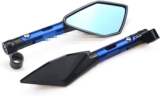 Motorcycle side mirror Anti Glaze back view mirror Blue universal fitting for all bikes