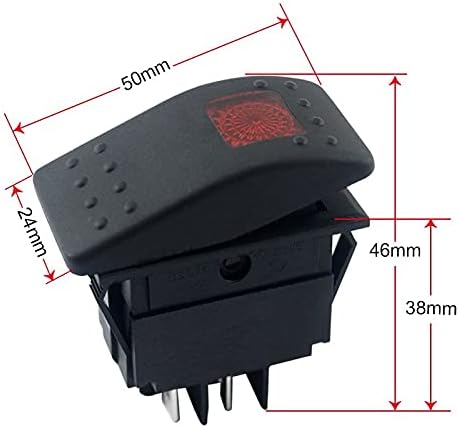 Universal Rocker Switch Button LED Light Lamp 4pin Switch