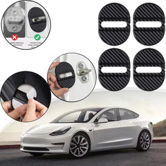 4 Pcs Set Black Car Door Lock Protection Cover Anti Rust (Black)