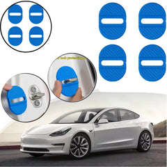 4 Pcs Set Blue Car Door Lock Protection Cover Anti Rust (Blue)