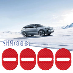 4 Pcs Set Red Car Door Lock Protection Cover Anti Rust (Red)