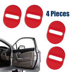 4 Pcs Set Red Car Door Lock Protection Cover Anti Rust (Red)