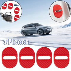 4 Pcs Set Red Car Door Lock Protection Cover Anti Rust (Red)