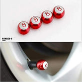 4 Pcs Set Universal Aluminum Billiard 8 Ball Style Red Color Tire Valve Stem Caps