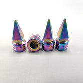 4 Pcs Set Universal Aluminum Spike Nut Style Multi Color Tire Valve Stem Caps
