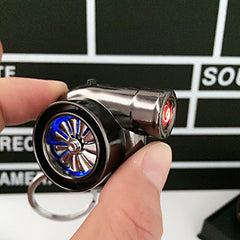 D-11 Car 3 in 1 Turbo Key Chain With USB Rechargeable Option Key Ring with LED Light and Sound 1 Pc (Silver)