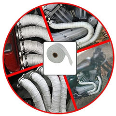 Universal Exhaust Heat Wrap Turbo Pipe Heat insulation Wrap 1 Pc (White)
